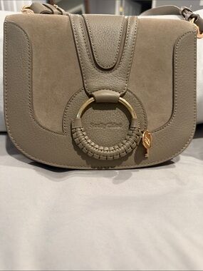See By Chloe Taupe Leather & Suede Crossbody